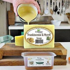 Frankincense & Myrrh Soap Bars, All-Natural Handmade Artisan Soap with Olive, Coconut, Castor, and Palm Oils,- Two 4 oz Bar Pack by Creation Farm