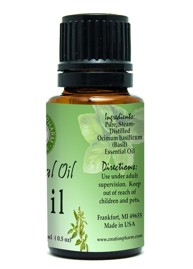 Basil Essential Oil 100% Pure- Albahaca Aceite Esencial - Aceite de Albahaca - Creation Pharm