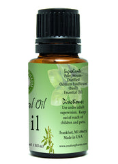 Basil Essential Oil 100% Pure- Albahaca Aceite Esencial - Aceite de Albahaca - Creation Pharm